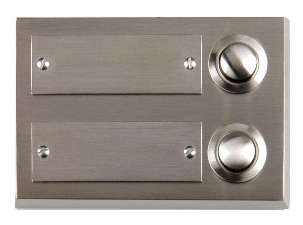 Unitec 41105 Surface-Mounted Door Bell Push Button 2-Channel Stainless Steel