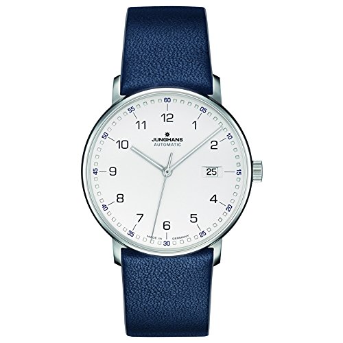Junghans Form A Automatic Date Matte Silver Dial Blue Leather Strap 027/4735.00 Junghans Form A Automatic Date Matte Silver Dial Blue Leather Strap 027/4735.00