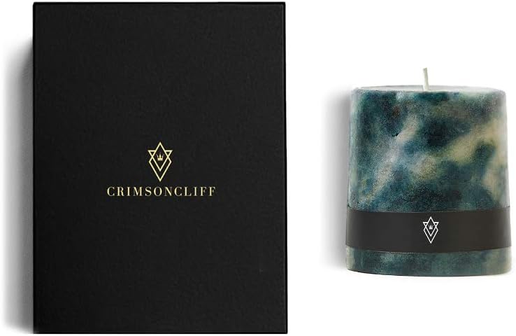 CRIMSON CLIFF Handmade Fantasia Scented Pillar Candle for Home Decor,Bedroom,Bathroom,Living Room|Best Gift for Husband,Wife,Girlfriend,Anniversary,Party|Burn time 30-40 Hours|AQUA5