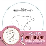 Woodland Embroidery Pattern Transfers (set of 10 hoop designs!) by 