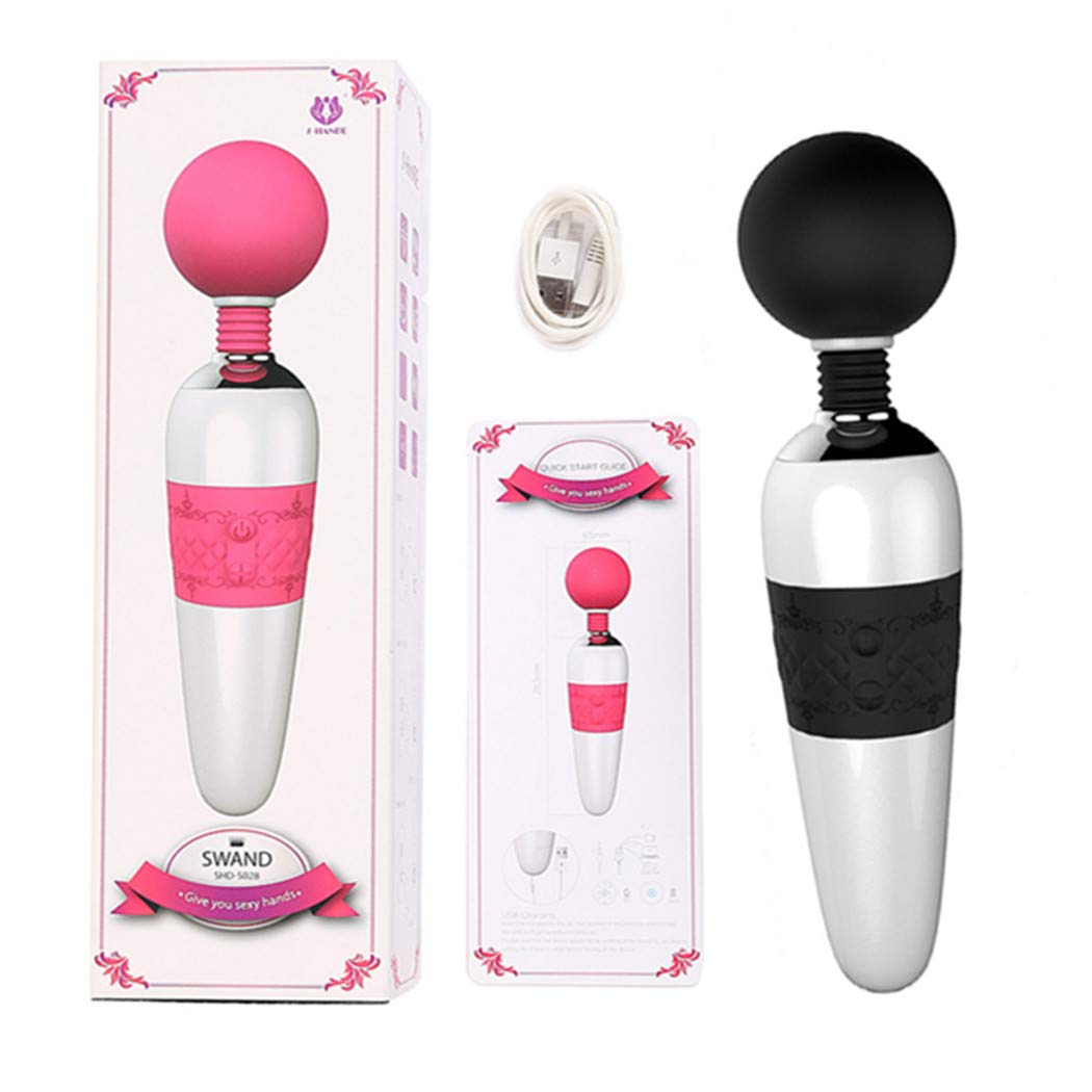 Cordless Magic Therapeutic Wand Massager Handheld - April 14TH 7 Pattern / 4 Speed for Muscle Aches & Sports Recovery, Rechargeable & Waterproof, Travel-Friendly, (Black-Enhanced Version)