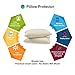 Mastertex Zippered Pillow Protectors 100% Cotton Cover, Soft & Quiet, Protects Pillows from Dirt, Dust & Allergens – Vanilla Color (2, King)