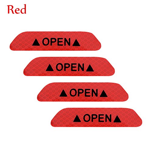 Autumn Water 4Pcs Universal Auto driving Safety Reflective Tape Open Sign Warning Mark Tail Rear Car Door strip Stickers Practical Car supply