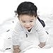 Kura Baby Muslin Swaddle Blanket 2 Pack Set with Stroller Clips, Grey/White 45x45