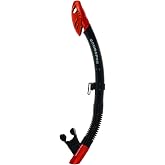 SCUBAPRO Spectra Dry Snorkel with Purge Valve, Flexible Lower Corrugated Tube, Regulator-Style Mouthpiece and Quick-Connect Clip