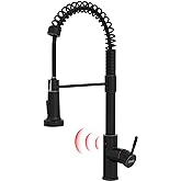 GIMILI Oil Rubbed Bronze Touchless Kitchen Faucet with Pull Down Sprayer Motion Sensor Smart Hands-Free Activated Single Hole Spring Faucet for Kitchen Sink