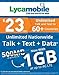 Lycamobile $23 plan preloaded sim card with 2 month service