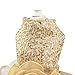Bling Dog Dress Tutu Skirt Flower Dog Pet Cat Luxury Princess Wedding Dress Summer Dog Chihuahua Clothes (Gold, Small(Pet 4-6Lbs))
