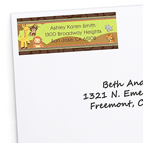 Custom Funfari - Fun Safari Jungle - Personalized Party Return Address Labels - Set of 30
