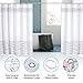 BUZIO Line Pattern Shower Curtain with 12 Curtain Hooks for Bathroom Waterproof, 72 x 72 Inches, White