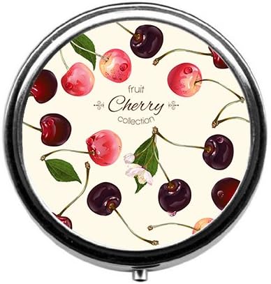 Round Pill Case - juice tea natural cosmetics bakery sweets and candy Custom Fashion Style pill box - 3 Compartments pill box/pill case
