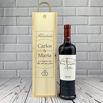 Caja 1 Botella de vino tinto “Regalo Boda”: Amazon.es: Alimentación y bebidas
