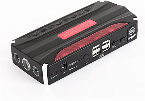 AuMoHall 600A Peak 8800mAh Portable Car Jump Starter Auto Battery Booster Charger Laptop Phone Power Bank with LED Light and Safety Hammer (Black/Red)