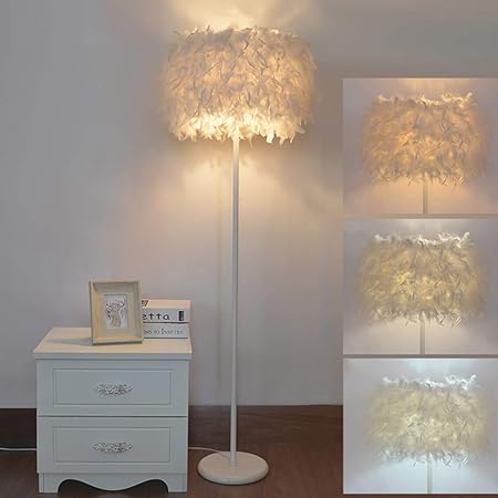 Zh Vbc Stehlampen Stehlampe Stehleuchte Weisse Federn Stehleuchte Beleuchtung Fur Zuhause Simple Modern Style Deco Stehleuchte Fur Wohnzimmer Lesen Schlafzimmer Buro Wohnkultur Amazon De Garten
