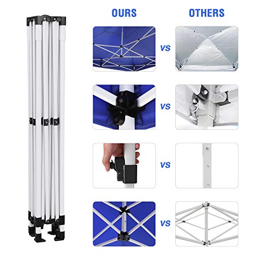ALLINBOOST 10x10 Pop Up Outdoor Canopy Tent, Beach Canopy Sun Shelter, Commercial Instant Grill Gazebo with Wheeled Carry Bag for Food Vendors, Farmers Market and Backyard Events