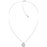 Calvin Klein Women's Stainless Steel Necklace with Crystals: Sculptural Silhouette with Dual-Sided Design