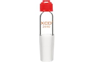 XCD Glass Thermometer Inlet Adapter, Lab Glass Thermometer Adapter for Distillation Apparatus with 24/40 Inner Joint, 80mm He