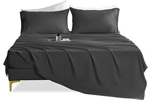 CozySmile Silky Soft Twin XL Sheet Set - Luxury 4 Piece Breathable Cooling Microfiber Sheets, 16" Deep Pocket Easy Care Wrinkle Free Bedding Sheet and Pillowcase Set, Dark Gray
