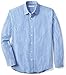 Amazon Essentials Men's Long-Sleeve Gingham Shirt, Blue Mini-Gingham, Small