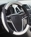 Mayco Bell Car Steering Wheel Cover 15 Inches Comfort Durability Safety (Black White)