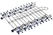 JS HANGER Pants Hangers 12 Pack Multi Heavy Duty Trousers Hangers Space Saving Skirt Hangers with 2-Adjustable Clips, Chrome + Blue