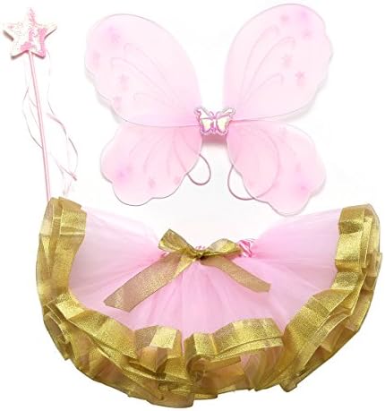 GOODTECK Baby Girls Dress Up Tutu Set with Fairy Wings