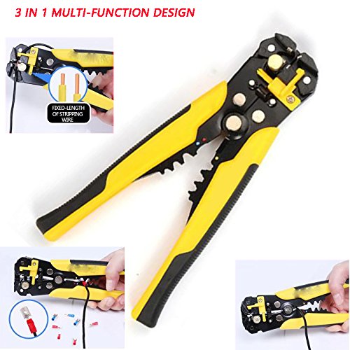 Zinnor Automatic Wire Stripper Crimper 8 inch Self-Adjusting Pliers Cable Cut Cutter Stripping Crimping Tool 8 inch Self-Adjusting