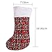 SANNO 16 inch 6 pcs Christmas Stockings,Plaid Red Tartan Stocking Craft Socks with Traditional Snowflake Design,Bulk Gifts Holder Hanging Decoration Holiday Ornament