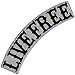 VEGASBEE LIVE FREE REFLECTIVE EMBROIDERED IRON-ON PATCH BIKER JACKET RIDER VEST TOP ROCKER 12