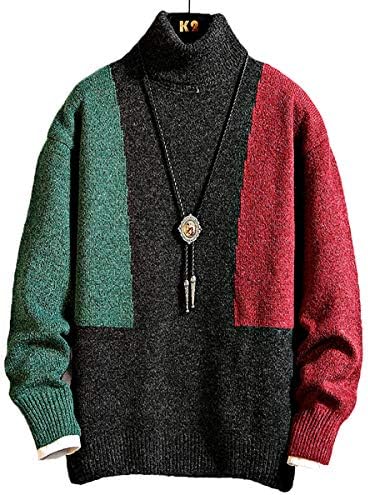 セーター メンズ 冬服 厚手 タートルネック ニット ハイネック 暖かい カットソー トップス 防寒 カジュアル 春秋冬