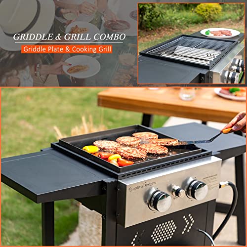 Sophia & William 2Burner Gas Grill and Griddle Combo Small Flat Top