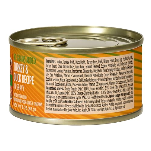 NULO TURKEY & DUCK GRAIN-FREE MINCED WET CANNED CAT FOOD, 3 OUNCE