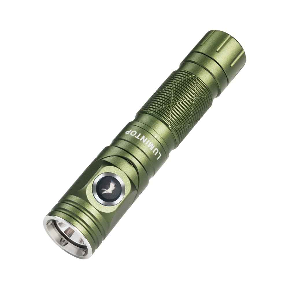 LUMINTOP L1 900 Lumen Rechargeable LED Flashlight, 90 Degree IPX4 Waterproof, 6 Modes - 126m Distance, 90 Degree Rotation, Magnetic Tail Cap, Tactical, Green