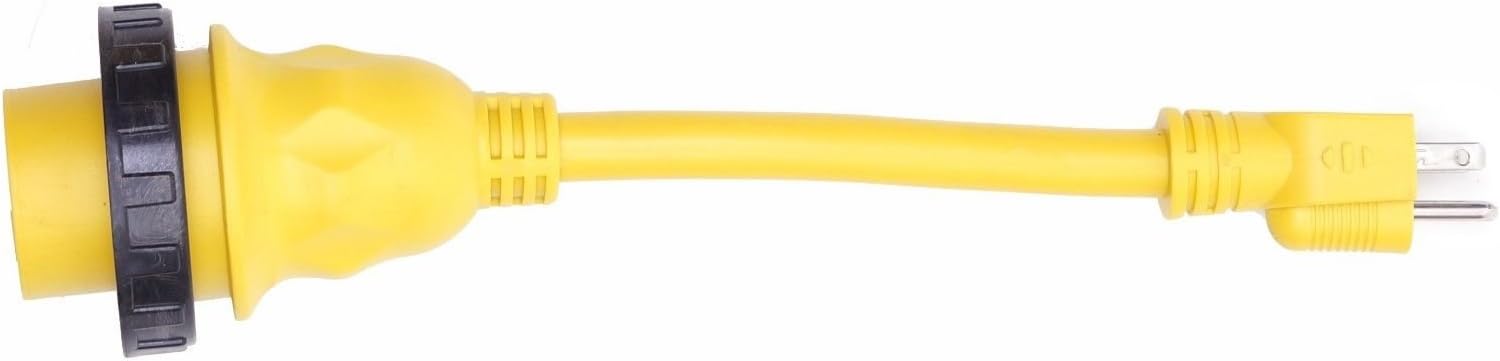 Amp Up Marine & RV Cords 125v 30 Amp Female x 15 Amp Male Marine Shore Power Pigtail Boat Adapter - 21103 : Sports & Outdoors