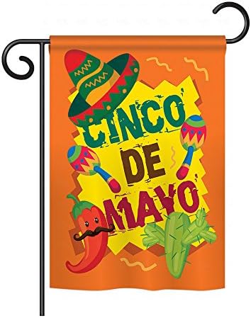 Ornament Collection Cinco de Mayo Garden Flag Summer Mexican Fiesta Party Cactus PinataOutdoor Summertime Sunny House Decoration Banner Small Yard Gift Double-Sided, 13" x 18.5", Made In USA 13 X 18.5