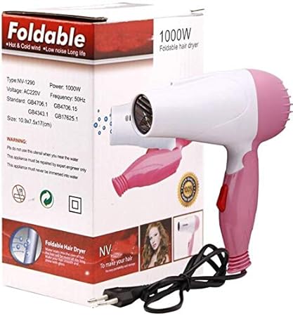 TECHICON NV-1290 Professional Foldable Hair Dryer 1000W For Women (Multicolor)