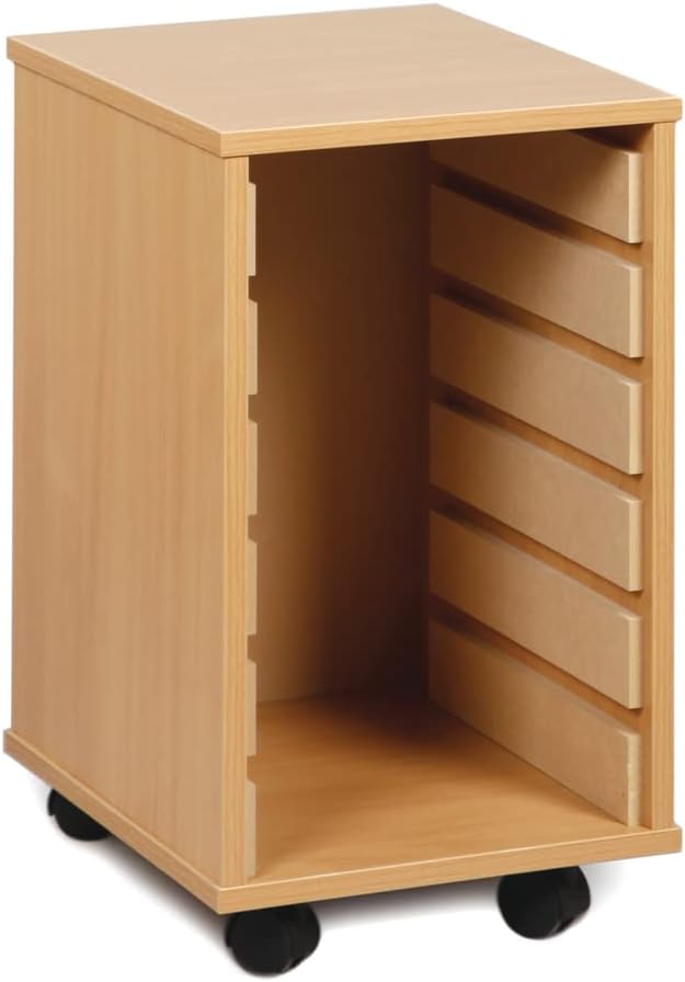Office Needs Direct Monarch Mobile 6 Tray Storage Unit Beech MEQ1WX