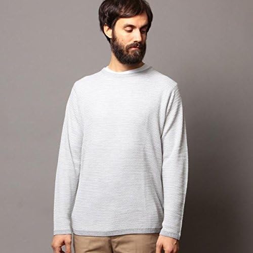 Amazon ビューティ ユース メンズ Beauty Youth By スラント ボーダー レイヤードニット ライトグレー S 30 セーター 通販