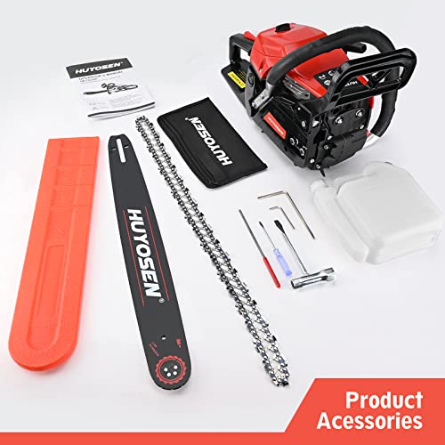 HUYOSEN Gas Chainsaw, 62CC 2Cycle Gasoline Powered Chainsaws, 20Inch