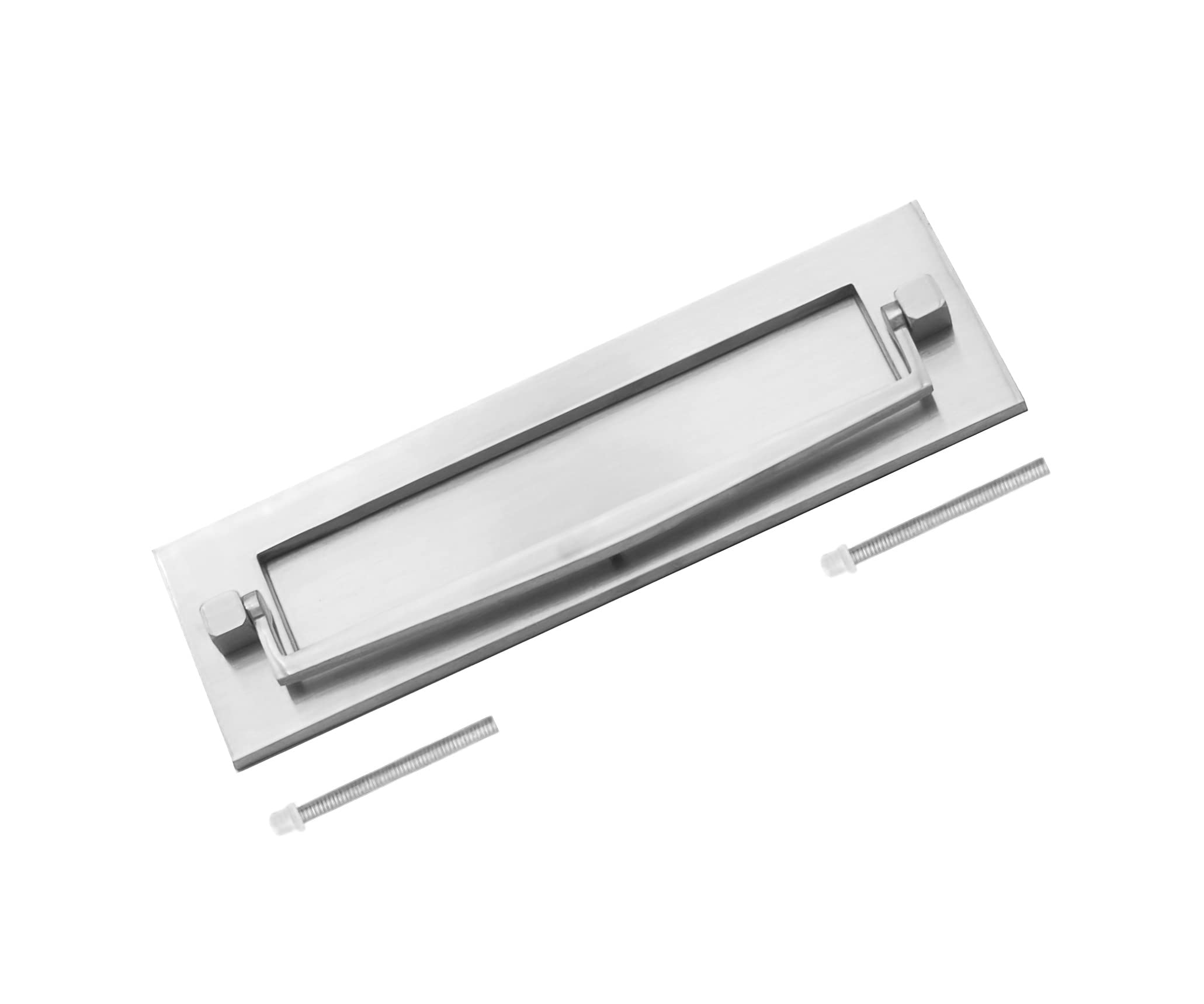 TERF® 250mm X 75mm Traditional Type Letter Postal Plate with Knocker Polished Chrome 250mm X 75mm (10'' X 3'') Letter Postal Box Cover Plate Knocker Including Fixing Screw