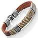 Urban Jewelry Dark Brown Leather Wound-around Nature Thread Bracelet for Him and Her, Unisex, 100% Genuine Leather, 8