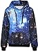 Pandolah Galaxy Colorful Patterns Print Athletic Sweaters Fashion Sweatshirts (S/M, 001-4)