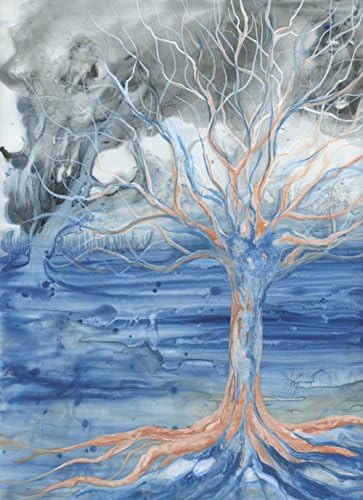 Original Gouache Tree Painting on Yupo Paper