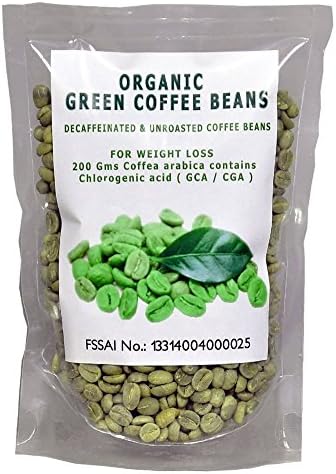 Perennial Lifesciences Organic Decaffeinated Green Coffee Beans For Weight Loss 200 Gms Coffea Arabica Contains Chlorogenic Acid ( Gca / Cga ) from Perennial Lifesciences