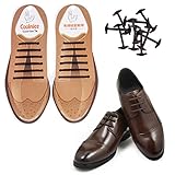 Coolnice No Tie Shoe Laces for Men and Women Silicone Elastic Waxed Thin Oxford Round Shoelaces for Dress and Leather Shoes Brown Mix Size 12pcs