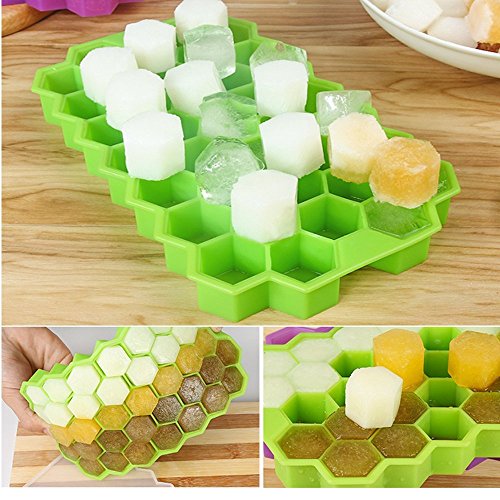 Silicone Ice Cube Trays 5 pack -Easy-Release and Flexible Ice Trays with Spill-Resistant Removable Lid, LFGB Certified and BPA Free, Stackable Durable and Dishwasher Safe - Thumbnail 3