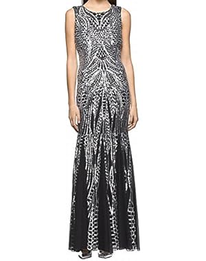 Calvin Klein Womens Mermaid Open Back Ball Gown Dress Black 2