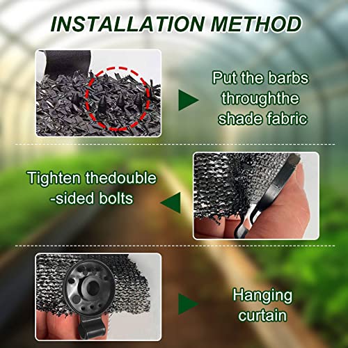 Shade Cloth Heavy Duty Lock Grip,60 Pack Tarp Clips Heavy Duty Lock Grip,Shade Cloth Clips,Sunshade Net Shading Fixed Shade Cloth Plastic Clips,Windproof Awning Clamp Grip (60)