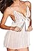 beautyin Women's Lace Babydoll Lingerie Sexy Chemise Sleepwear with G String Set