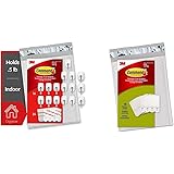 Command Wire Hooks, 16 Hooks, 24 Strips, White, Small, Easy to Open Packaging (GP067-16NA) & Picture Hanging Strips, Small, White, 18-Pairs